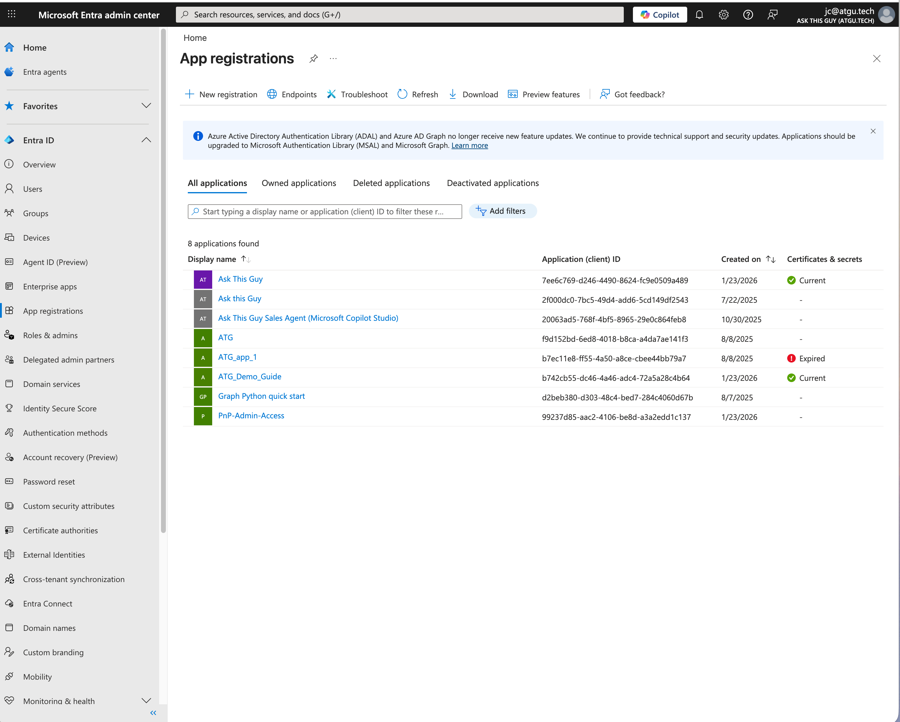 Microsoft Entra Admin Center