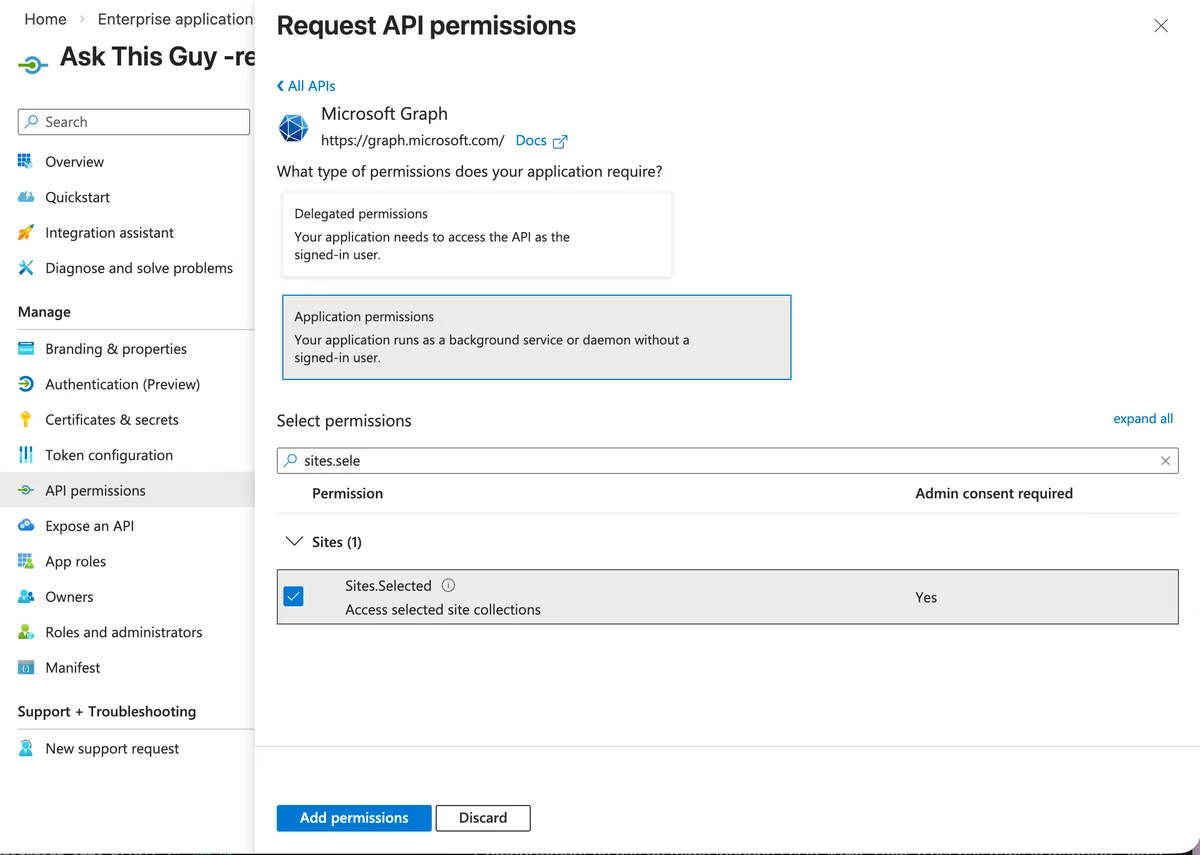 Add permissions