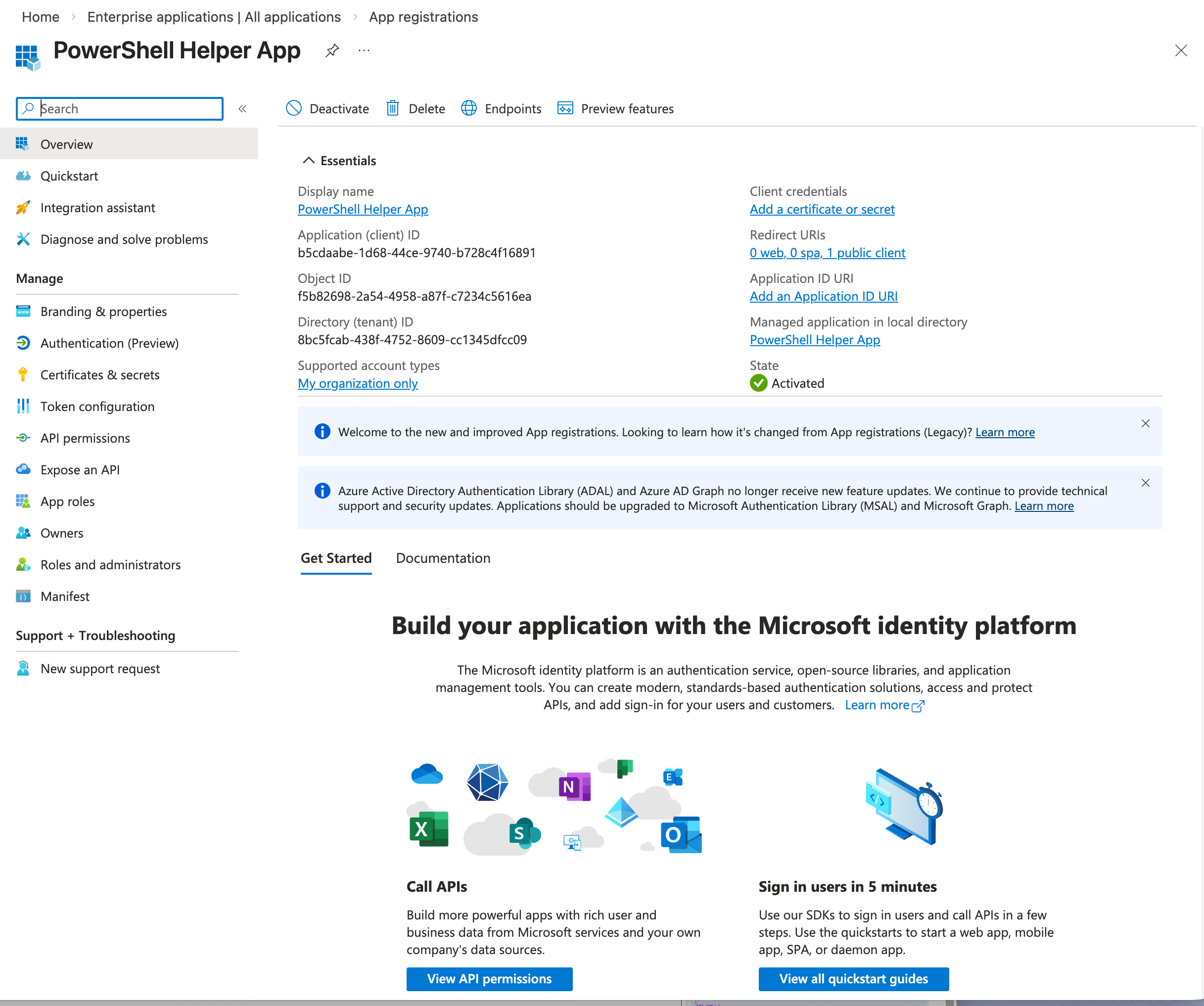 New app registration