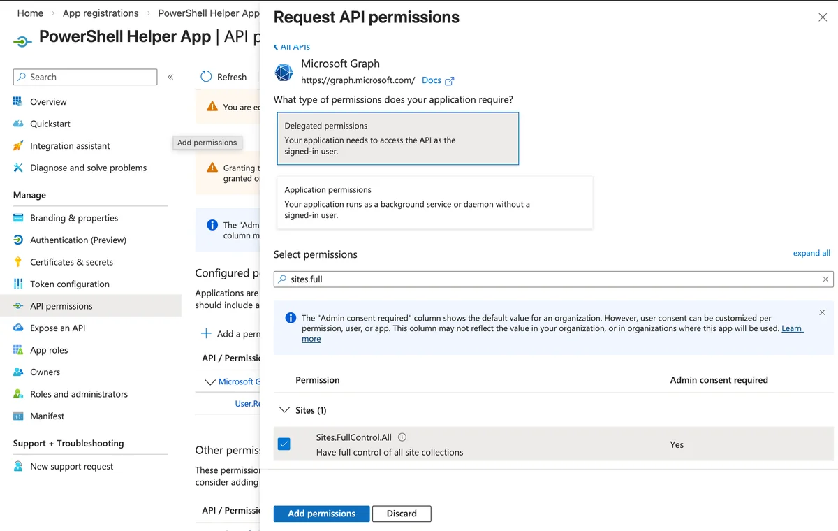 Add permissions