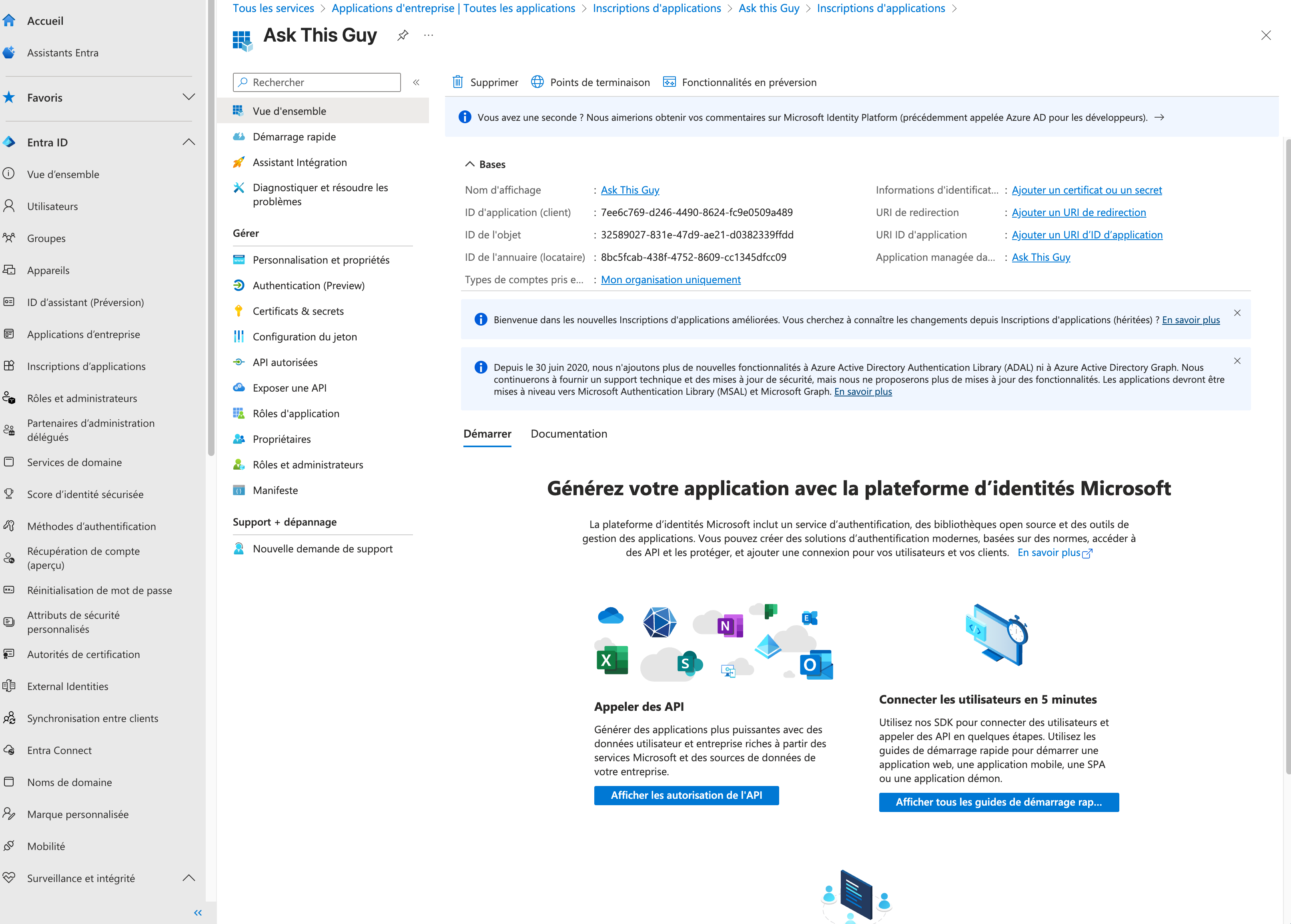 Vue d'ensemble de l'inscription d'application