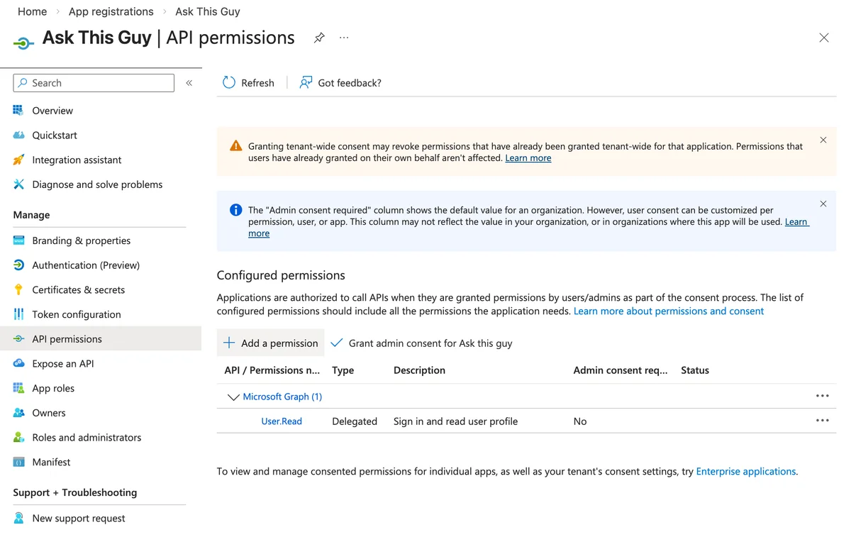 Add a permission
