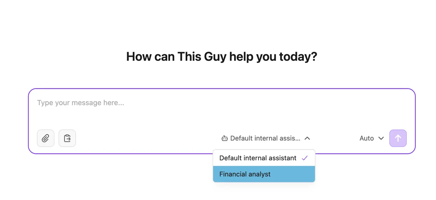 Choose an agent before starting a new conversation in the ATG webapp